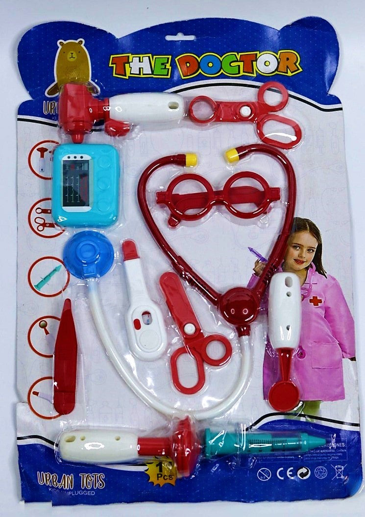 Urban Tots Doctor Play Set (11 Pieces, Multicolor) For Kids Aspiring t