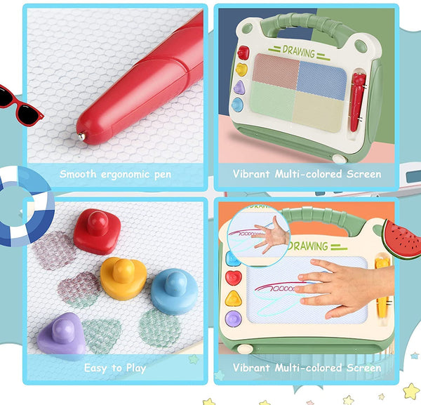 Art & Fun Colorful Magic Slate for Kids Pen Magnetic pad erasable Drawing Writing Learning Board Kids Gift Toy Magnetic Painting Sketch pad for Baby & Children - (Multicolor)