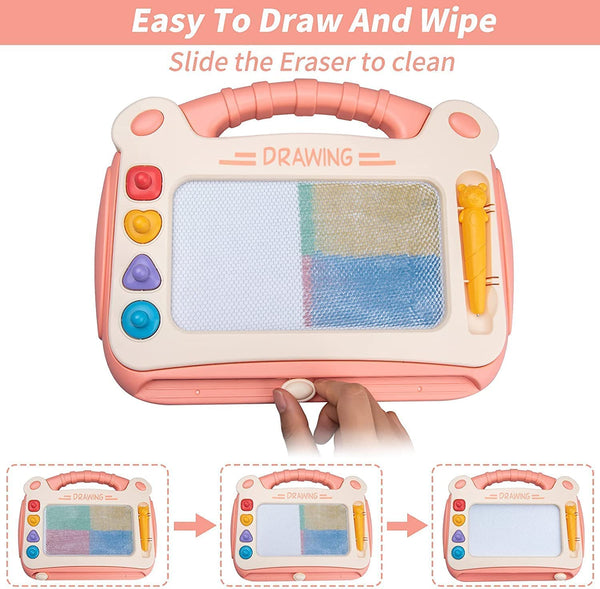 Art & Fun Colorful Magic Slate for Kids Pen Magnetic pad erasable Drawing Writing Learning Board Kids Gift Toy Magnetic Painting Sketch pad for Baby & Children - (Multicolor)
