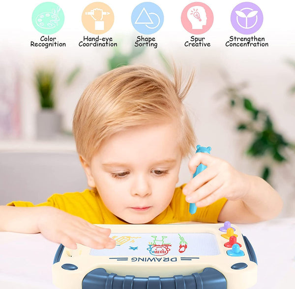 Art & Fun Colorful Magic Slate for Kids Pen Magnetic pad erasable Drawing Writing Learning Board Kids Gift Toy Magnetic Painting Sketch pad for Baby & Children - (Multicolor)