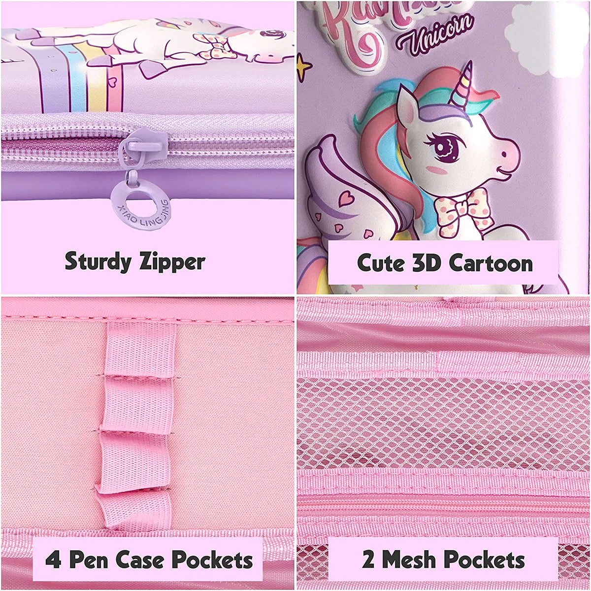 3D EVA Unicorn Pencil Case for Girls Rainbow Unicorn – IntelKids