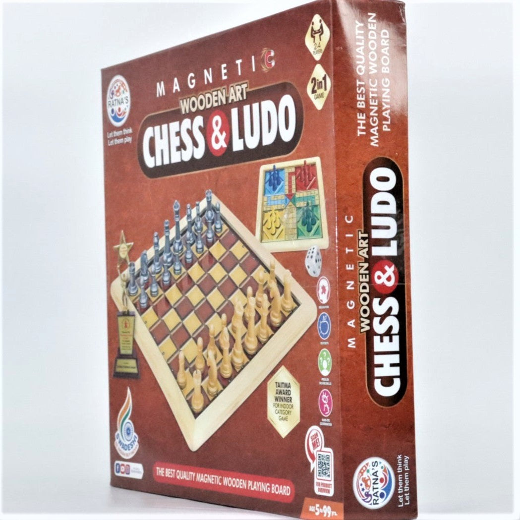 Buy Enterro Wooden Magnetic Ludo Game and Chess Board Set 2in1-12 x 12 inch  - Wooden Ludo Board Game - Board Games for Kids Adults (Ludo + Chess) Online  at Low Prices