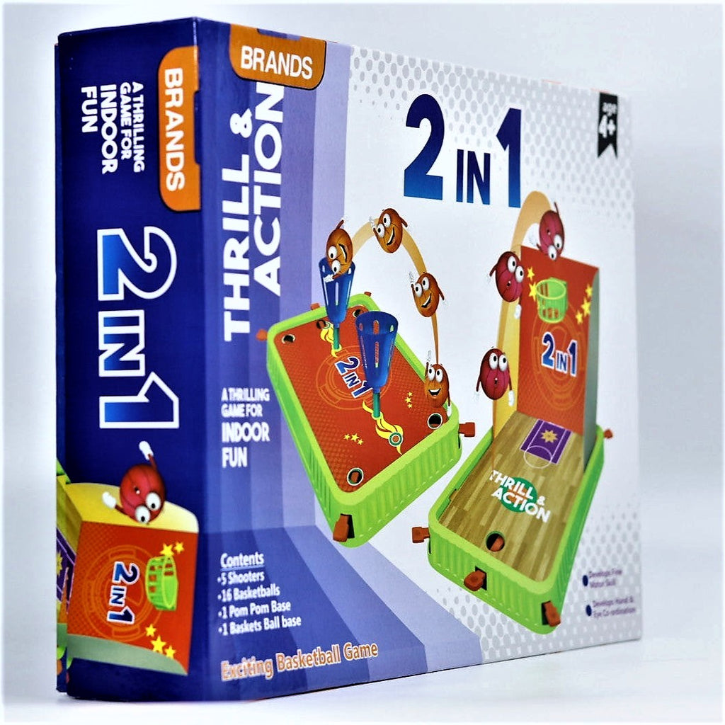 Board Game Thrill and Action - 2 in 1 Basket Ball Party and Fun Pom-Po –  IntelKids