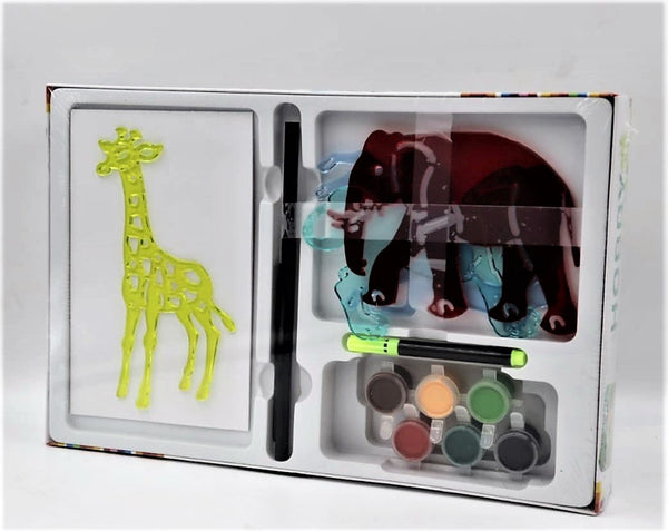 Junior Hobby, Stencil Art & Craft Drawing Kit for Kids – Tracing and Coloring Set DIY Kit for Boys & Girls with FREE Coloring Book