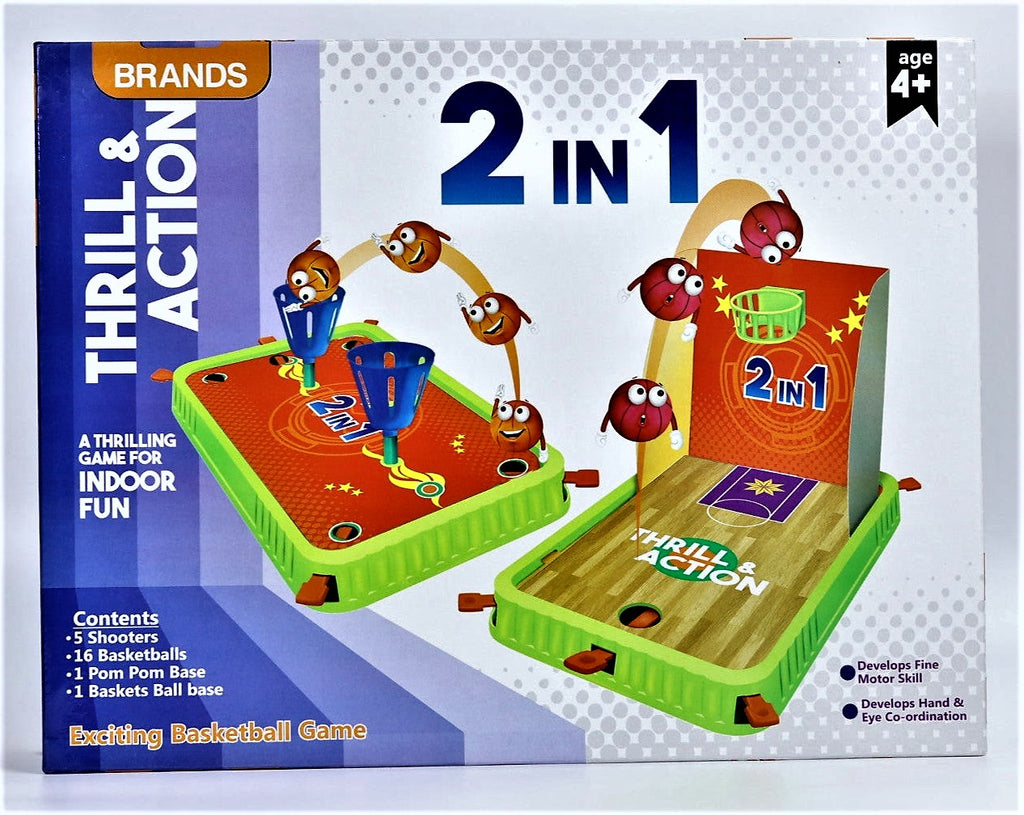 Board Game Thrill and Action - 2 in 1 Basket Ball Party and Fun Pom-Po –  IntelKids