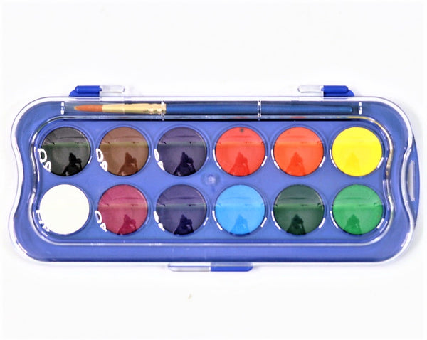 DOMS Water Color Premium quality Cakes – 12 Variant & Organic Shades with a FREE Brush