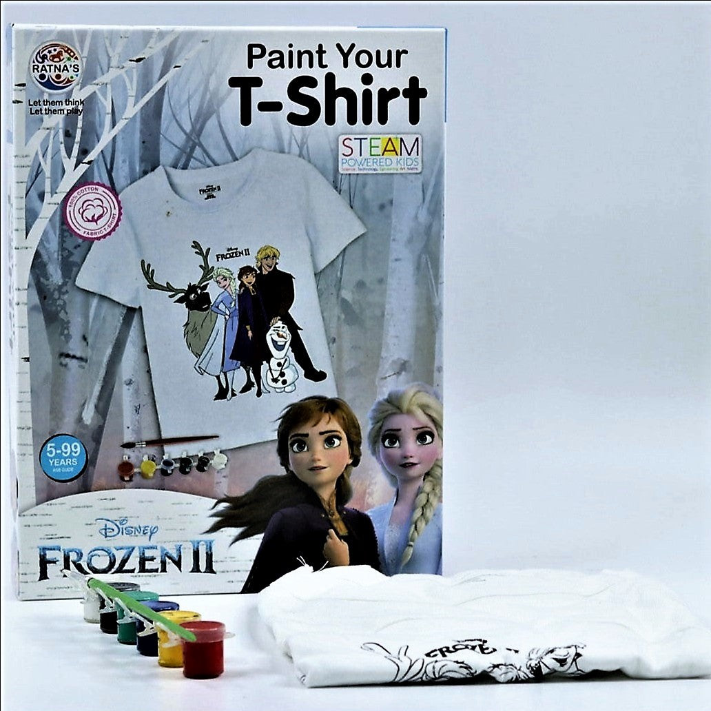 Paint Your T-Shirt Disney Series Art & Craft DIY Kit, Free Size T-Shirt for 7-12 Years Kids (Frozen II)