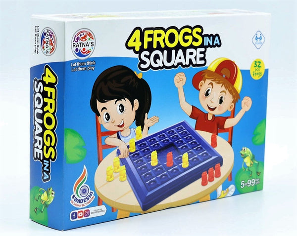 4 Frogs in a Square Board Game Multicolor - 32 Frog Pieces Build Strategic Thinking for 5 years and above