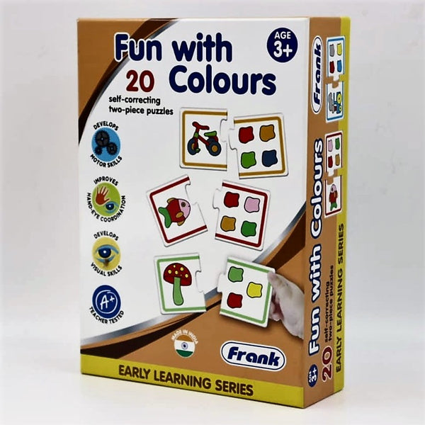 Fun with Colors Puzzle – 40 Pieces, 20 Self-Correcting, 2-Piece Puzzles, Early Learner Educational Jigsaw Puzzle Pair Set with Images