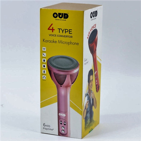 4 Type Voice Convertor Karaoke Microphone Handheld Wireless Singing Mic Multi-Function Bluetooth Speaker with Recording + USB+FM + Selfie Features & Many More
