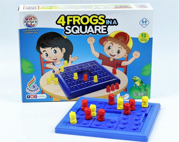 4 Frogs in a Square Board Game Multicolor - 32 Frog Pieces Build Strategic Thinking for 5 years and above