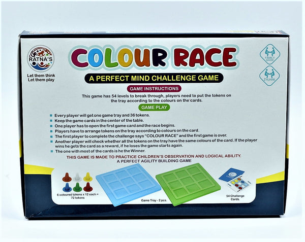 Color Race. A Perfect Mind Challenge Indoor & Outdoor Board Game for Kids