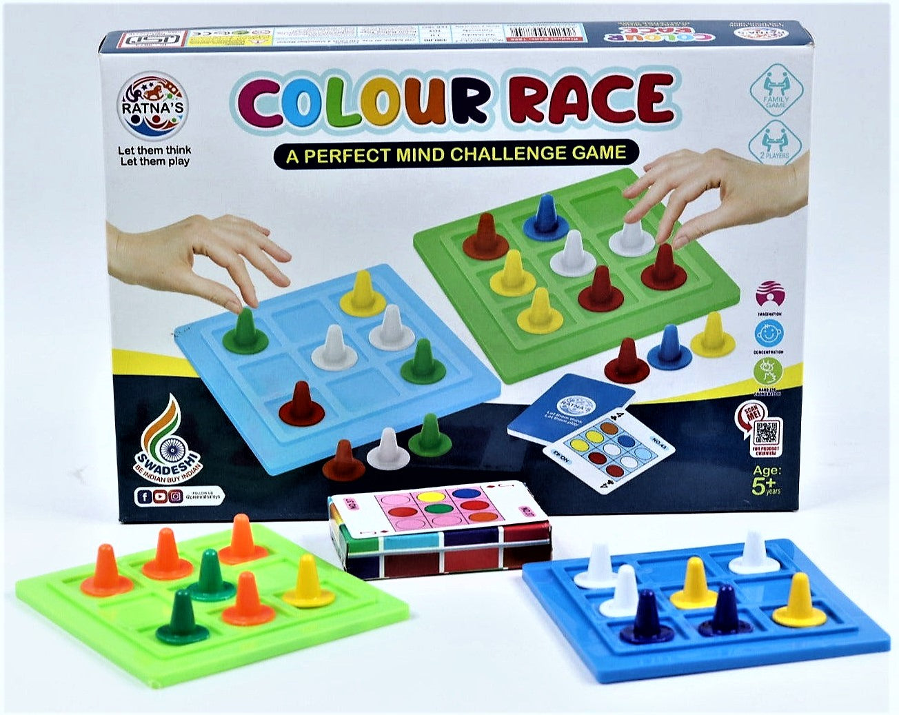 Color Race. A Perfect Mind Challenge Indoor & Outdoor Board Game for K –  IntelKids