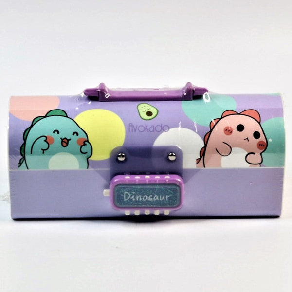 FunBlast Kids Pen And Suitcase Style Password Lock Pencil Case (Dinosaur-Purple)