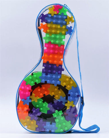 Building Stacking Blocks for Kids for Indoor Game on Educational Learning Activity for Kids in a Guitar-shaped packet