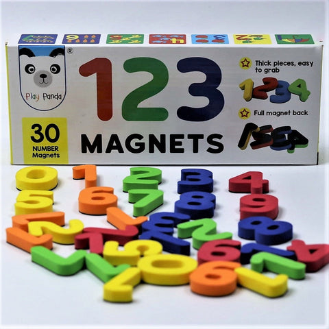 123 Magnetic Numbers - 30 Magnetic Numbers That Work on any Fridge and Dry Erase Magnetic Board - Ideal for Number Sequencing & Learning - Child Safe Foam Alphabets with Full Magnet Back