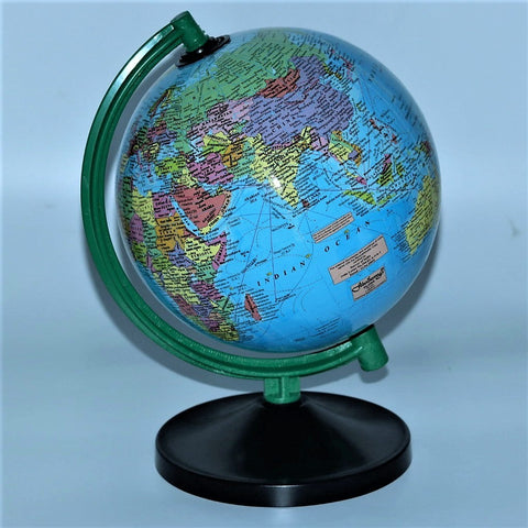 Global Challenge 20 cm height rotating world polished globe with strong base strong arch Geography