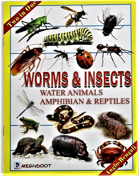 A series of 5 books for early learning - fruits flowers vegetables fishes animals birds worms insects transport body parts in English and Bengali