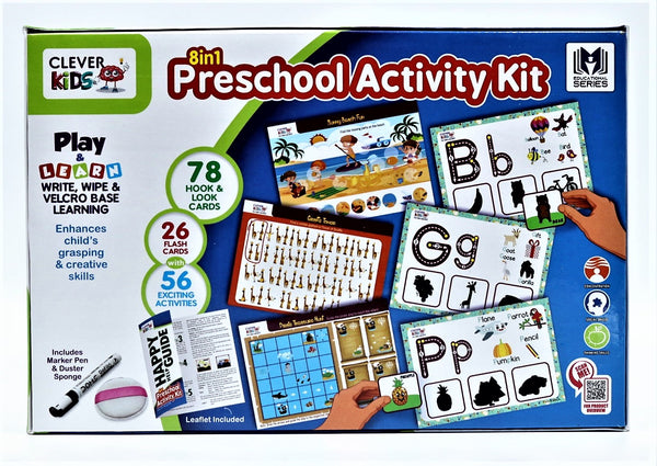 Ratna's 8-in-1 Preschool Activity Kit | Early Learning & Education with 26 Flash Cards and 56 Exciting Activities for Toddlers 18+ Months