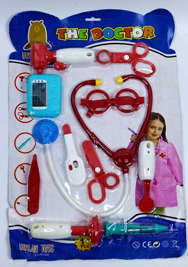 Urban Tots Doctor Play Set (11 Pieces, Multicolor) For Kids Aspiring to be a Doctor