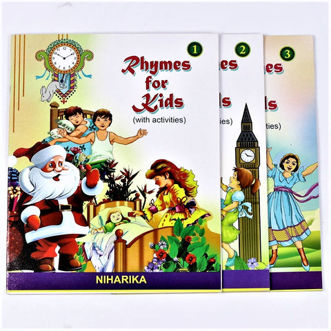 Rhymes for Kids with activities – A series of three books (Part 1, 2, 3) by Niharika Paperback for Boys and Girls