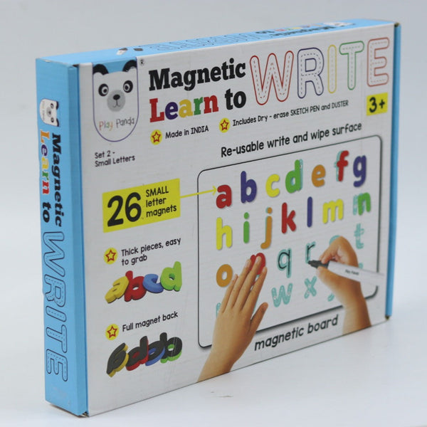 Magnetic Learn to Write Capital & Small Letters - Includes Write & Wipe Magnetic Board (Both Sides Magnetic), 26 Capital Letter & 26 Small Letter Magnets, Dry Erase Sketch Pen and Duster