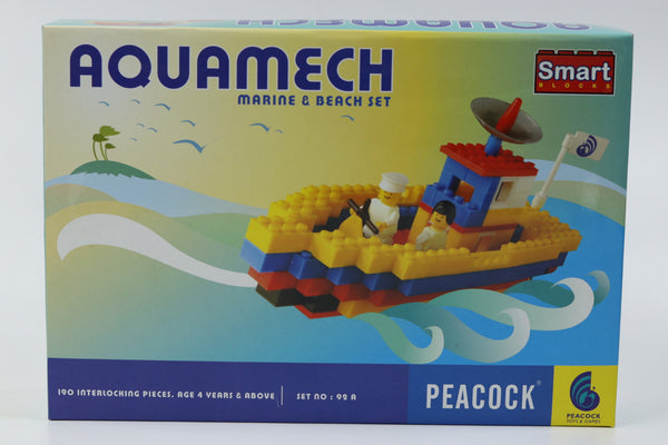 Aquamech Marine & Beach Set Play Toys, Block Game Set for Kids, Interlocking Block Set, Construction Blocks Toy