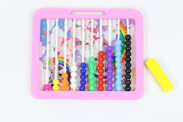 Classic Slate 2 in 1 with Duster to Scribble, Count & Learn as Abacus with Fun for Kids (Pink)