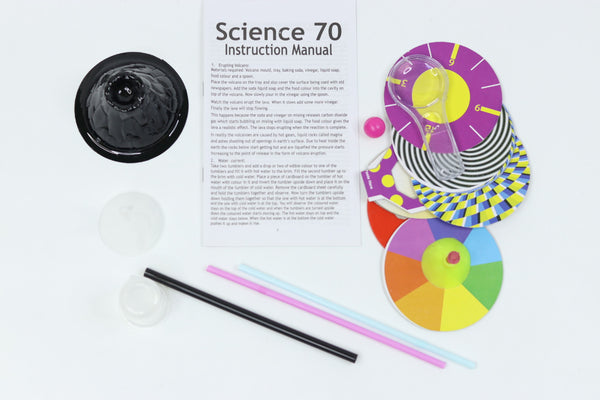 Science Kit 70 Fun Experiments Kids Can Perform at Home, Set of 1, Multicolor | Made in India