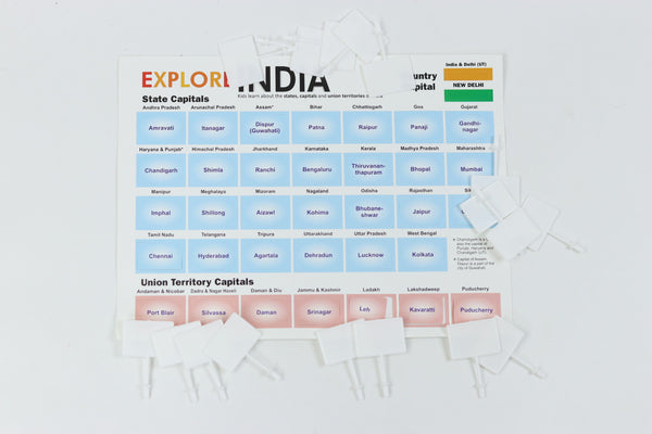 Explore India, Foam Puzzle Game, Play & Learn India Map, State Capitals (Multicolor) Geography