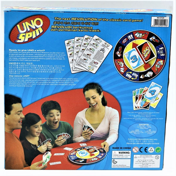 UNO Spin Card Game for Kids & Adult – Fast Fun for Everyone – For 2-10 Players (Multicolor)