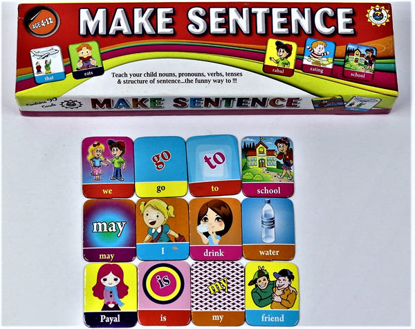 Educational Sentence Maker Flash Cards Game- Multicolor