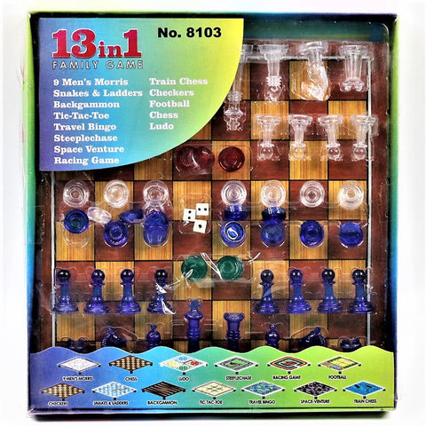 13 in 1 Portable Family Board Games for All Ages (Multicolor)
