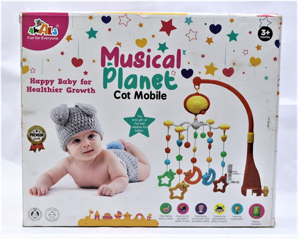 Awal’s Musical Planet Cot Mobile – Happier Baby for Healthier Growth Help Baby Sleep Blissfully with Mesmerizing Melody and Visual Effects