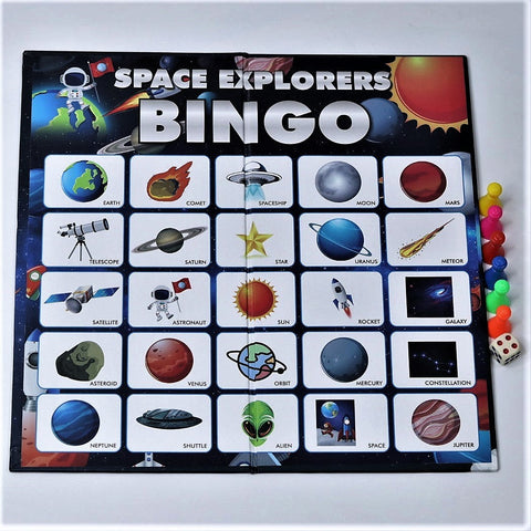 3 in 1 Space Explorers Space Bingo Fun Science Activities and Education in a Single Pack for Kids (Multicolor)