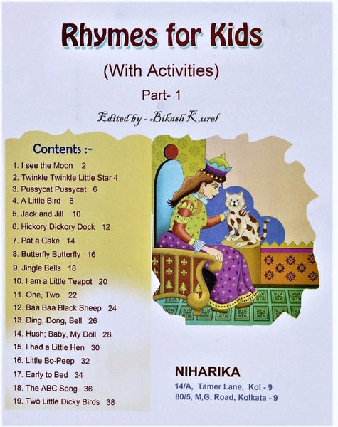 Rhymes for Kids with activities - Part 1 by Niharika Paperback for Boys and Girls