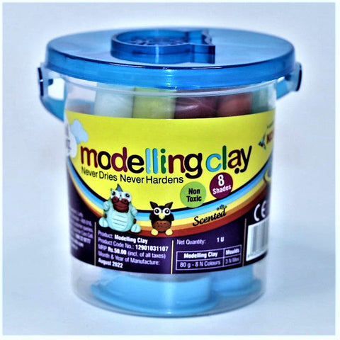 Kores Modelling Clay (Small) – Never Dries Never Hardens Non Toxic Scented 8 Shades 3 Molds