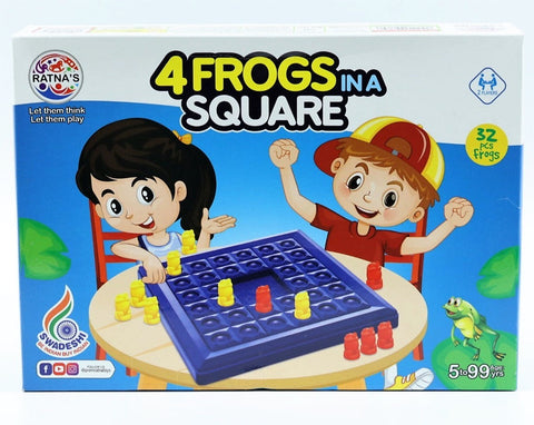 4 Frogs in a Square Board Game Multicolor - 32 Frog Pieces Build Strategic Thinking for 5 years and above