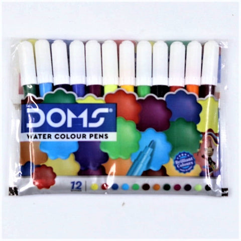 DOMS Water Color Pens – 12 Bright and Intense Shades come with Ventilated Caps