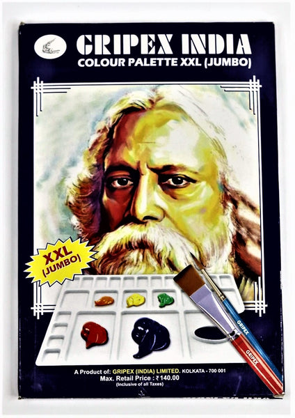 Gripex Jumbo (XXL) Palette for Color Mixing made of High Quality Plastic with Multiple Compartments for Budding Artists