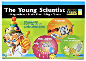 The Young Scientist Set – 2 Concepts - Magnetism, Static Electricity, Tornadoes, Clouds & Water cycle