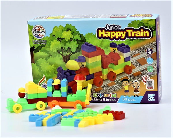 Building Blocks - Junior Happy Train Set for Kids – Boys and Girls, develop building and construction skills