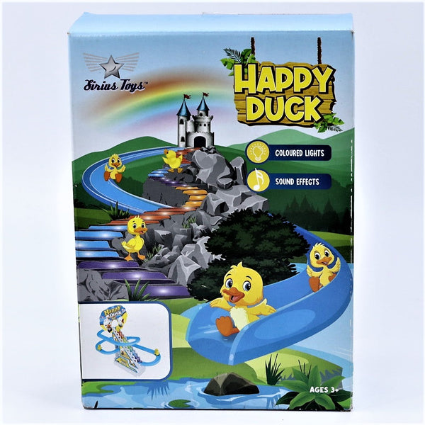 Small Duck Slide Toy Set, Funny Automatic Stair - Climbing Ducks Cartoon Race Track Escalator Toy with Lights and Music