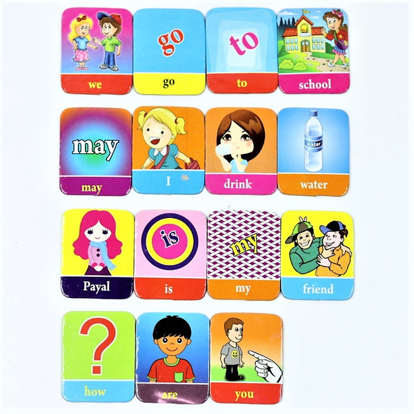 Educational Sentence Maker Flash Cards Game- Multicolor