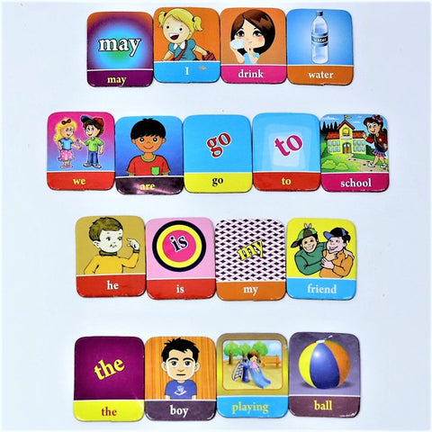 Educational Sentence Maker Flash Cards Game- Multicolor