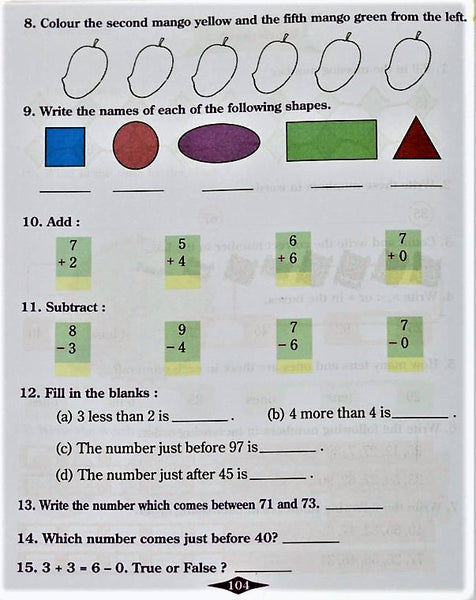 Joy of learning Math – Part 2 Primer level book