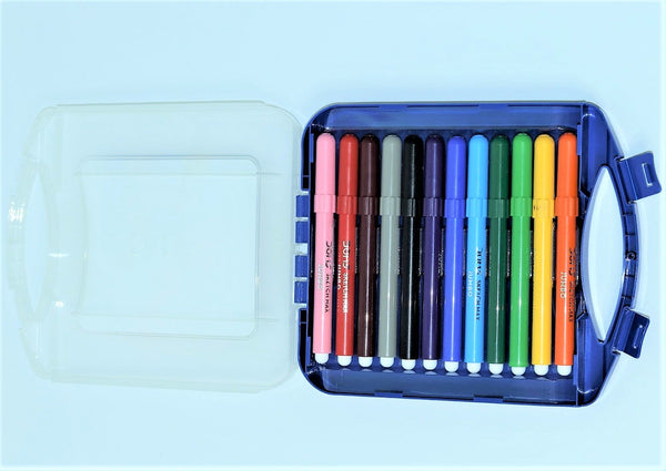 Doms Sketch Max Jumbo Pen (5mm Tip, 12 Shades) with Carry Case Vibrant Colors