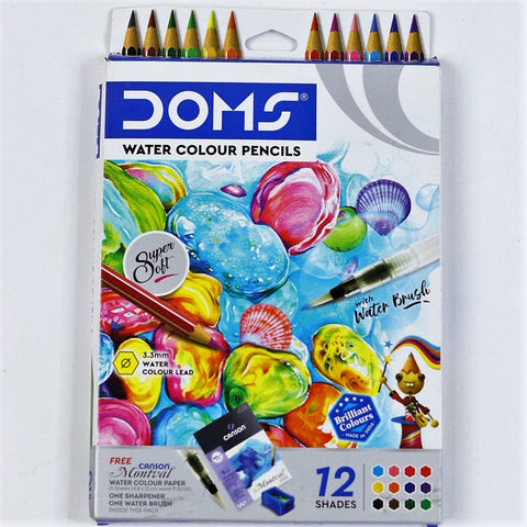 DOMS Water Color Pencils - 12 Shades, Multicolor