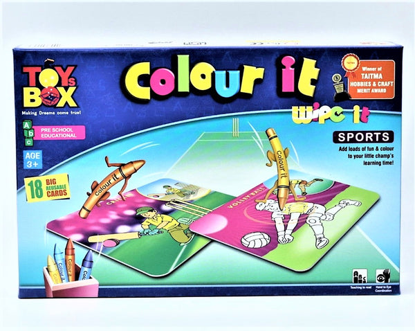 Fun Activity Color It Wipe It Unicorn | Reusable Coloring Sheets for Kids (Multicolor)