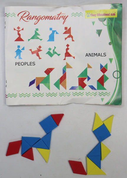 Eduquality Rangometry Kit, Creative Building & Geometry Toy for Kids Motessori Leaning Blocks for Colour, Shape & Pattern Recognition